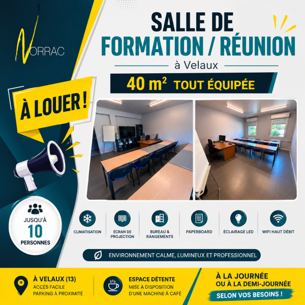Location d'une salle de formation/réunion chez Norrac !